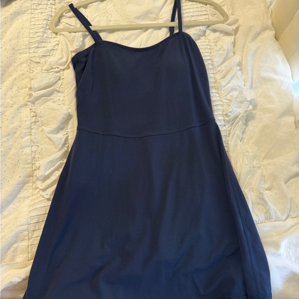 Aritzia Deep Blue Spaghetti athletic dress with shorts